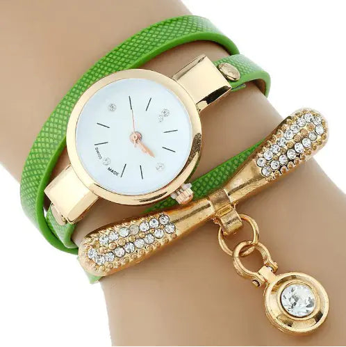 Elegant Gold Woven Pendant Watch