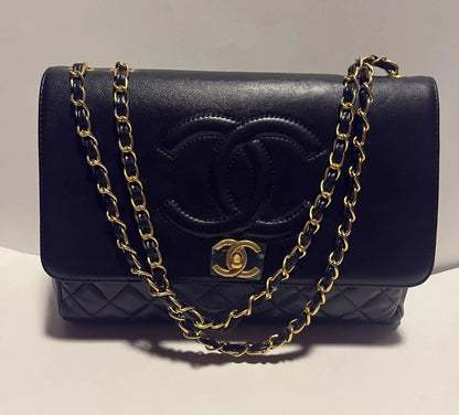 Flap with Top Black Lux Bag