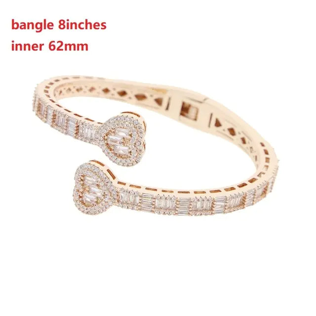 Iced Out Heart Shaped Bangle