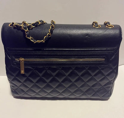 Flap with Top Black Lux Bag