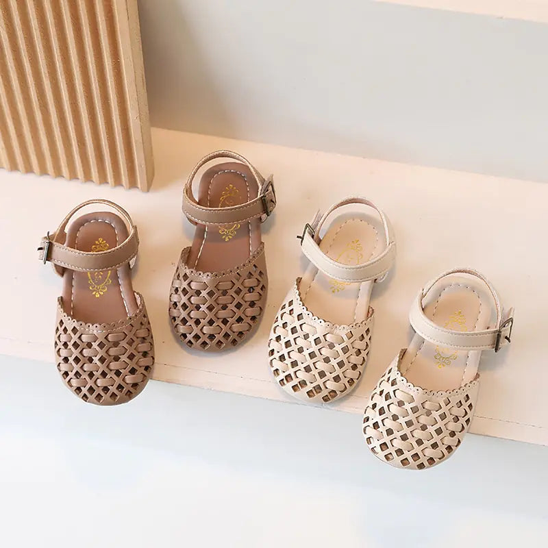 Little Girl Soft PU Leather Sliders