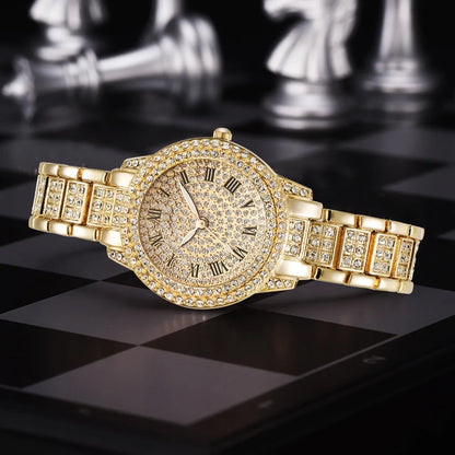 Diamond Crystals Watch and Bracelet Set